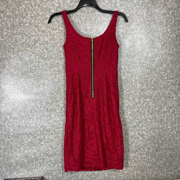 JAX Black Label Women's Red Lace Sleeveless Midi Dress - Size 4 - Sexy Cocktail - Picture 7 of 7